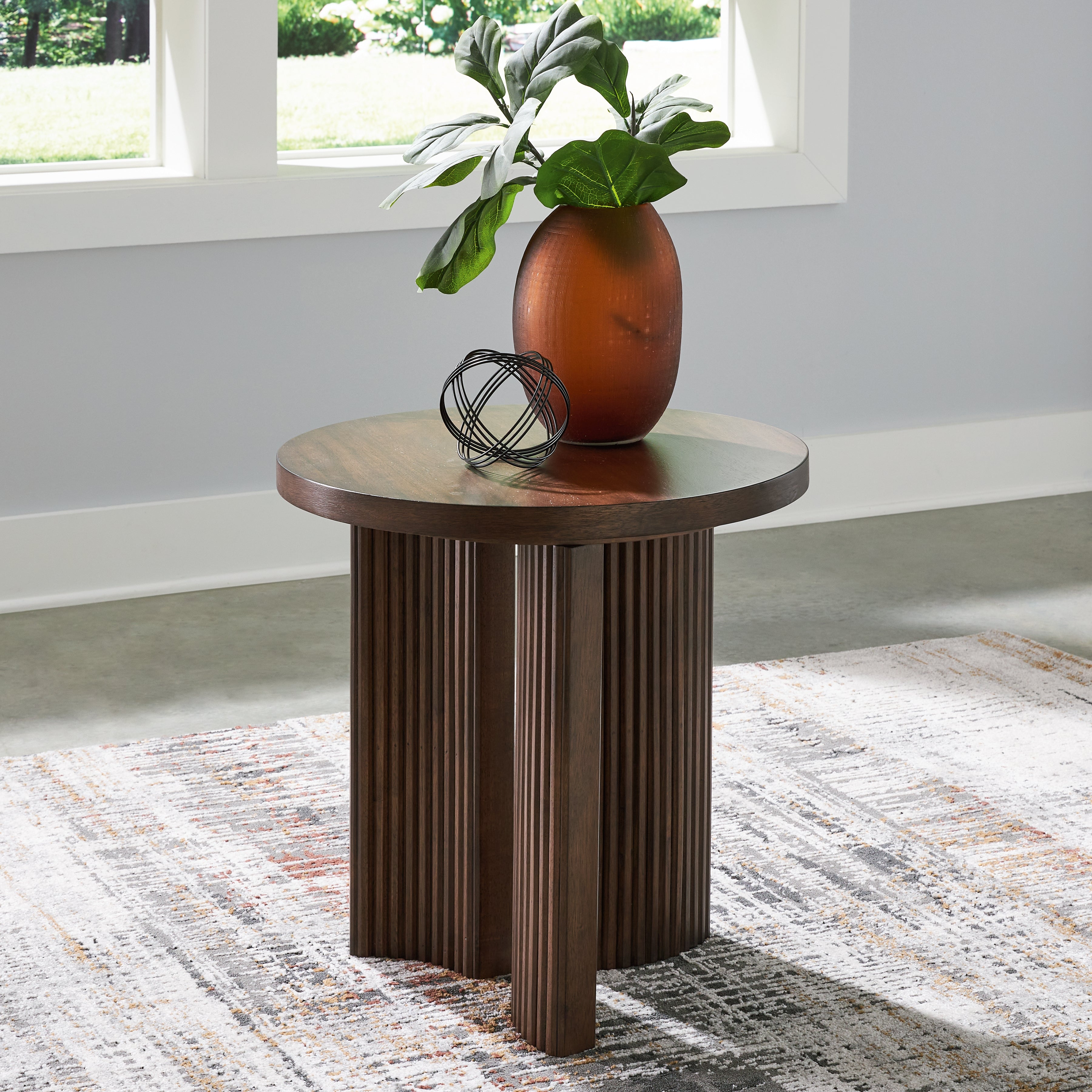 Family Deals Furniture - Ashley Furniture - Korestone End Table - Rectangular End Table / Dark Brown - T438-3