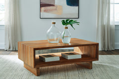 Family Deals Furniture - Ashley Furniture - Dressonni Coffee Table - Rectangular Cocktail Table / Brown - T690-1