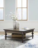 Family Deals Furniture - Ashley Furniture - Veramond Coffee Table - Square Cocktail Table / Dark Brown - T694-8
