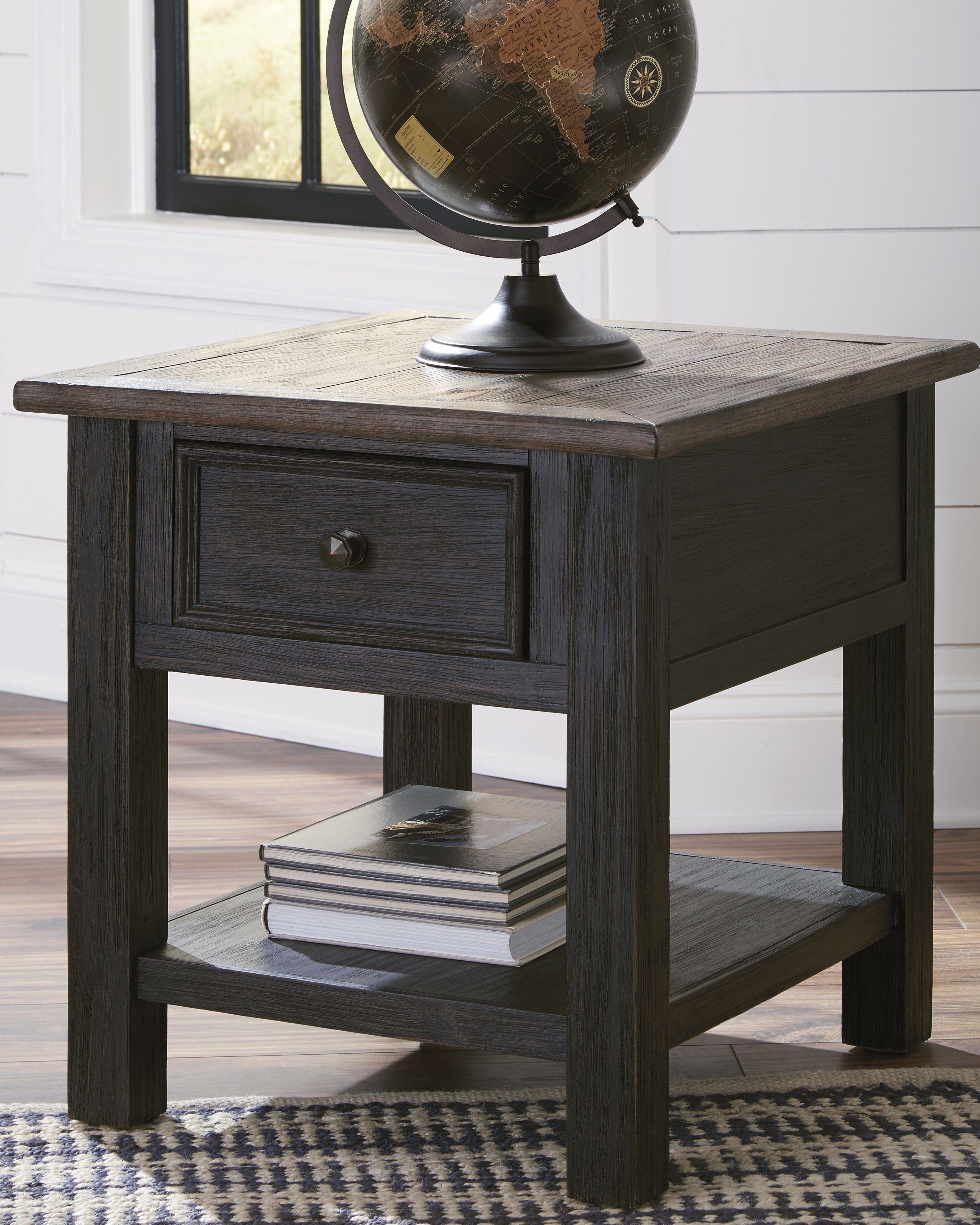 Family Deals Furniture - Ashley Furniture - Tyler Creek End Table - Rectangular End Table / Grayish Brown/Black - T736-3