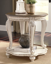 Family Deals Furniture - Ashley Furniture - Realyn End Table - Round End Table / White/Brown - T743-6