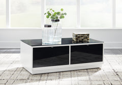 Family Deals Furniture - Ashley Furniture - Gardoni Coffee Table - Rectangular Cocktail Table / White/Black - T756-1