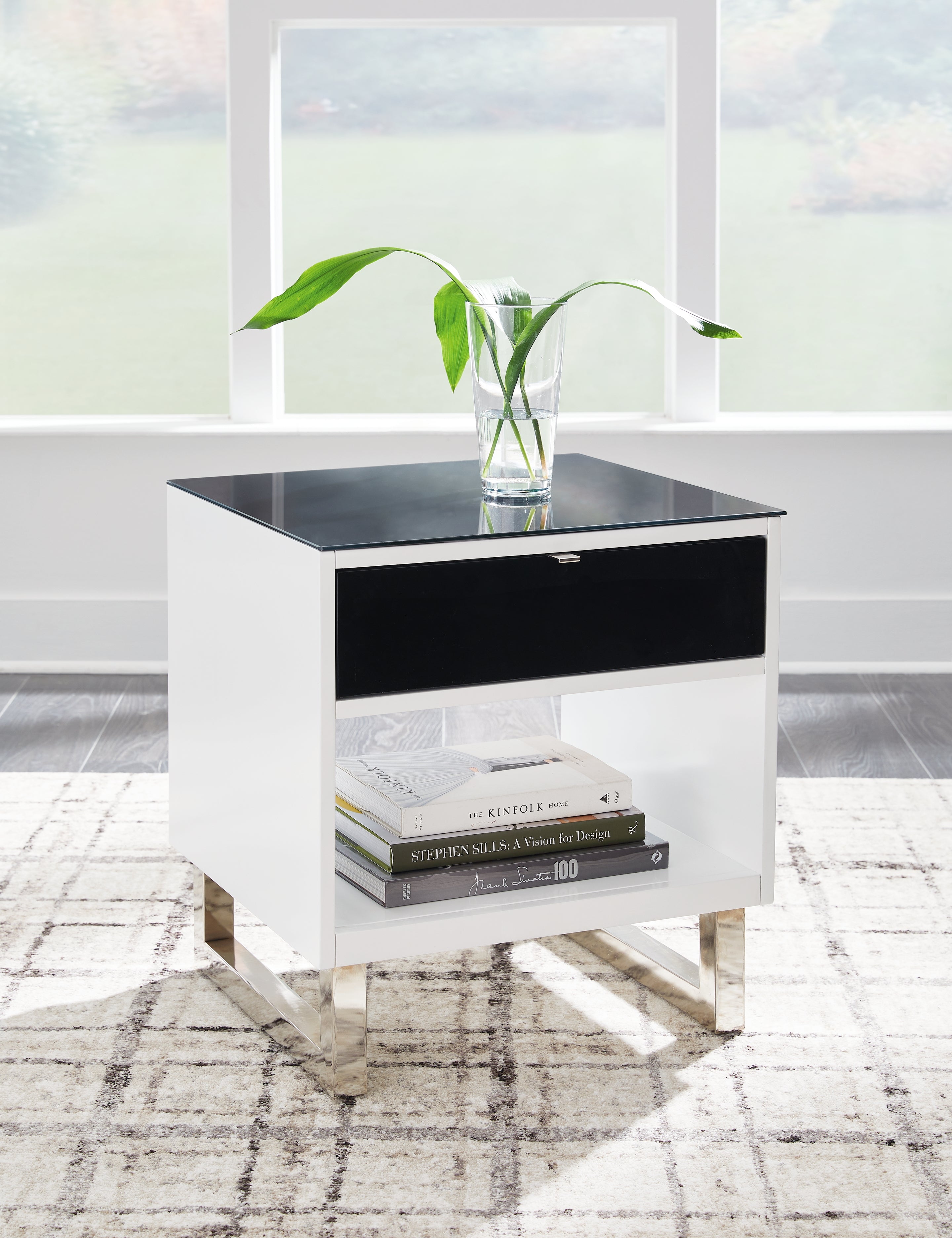 Family Deals Furniture - Ashley Furniture - Gardoni End Table - Rectangular End Table / White/Black - T756-3