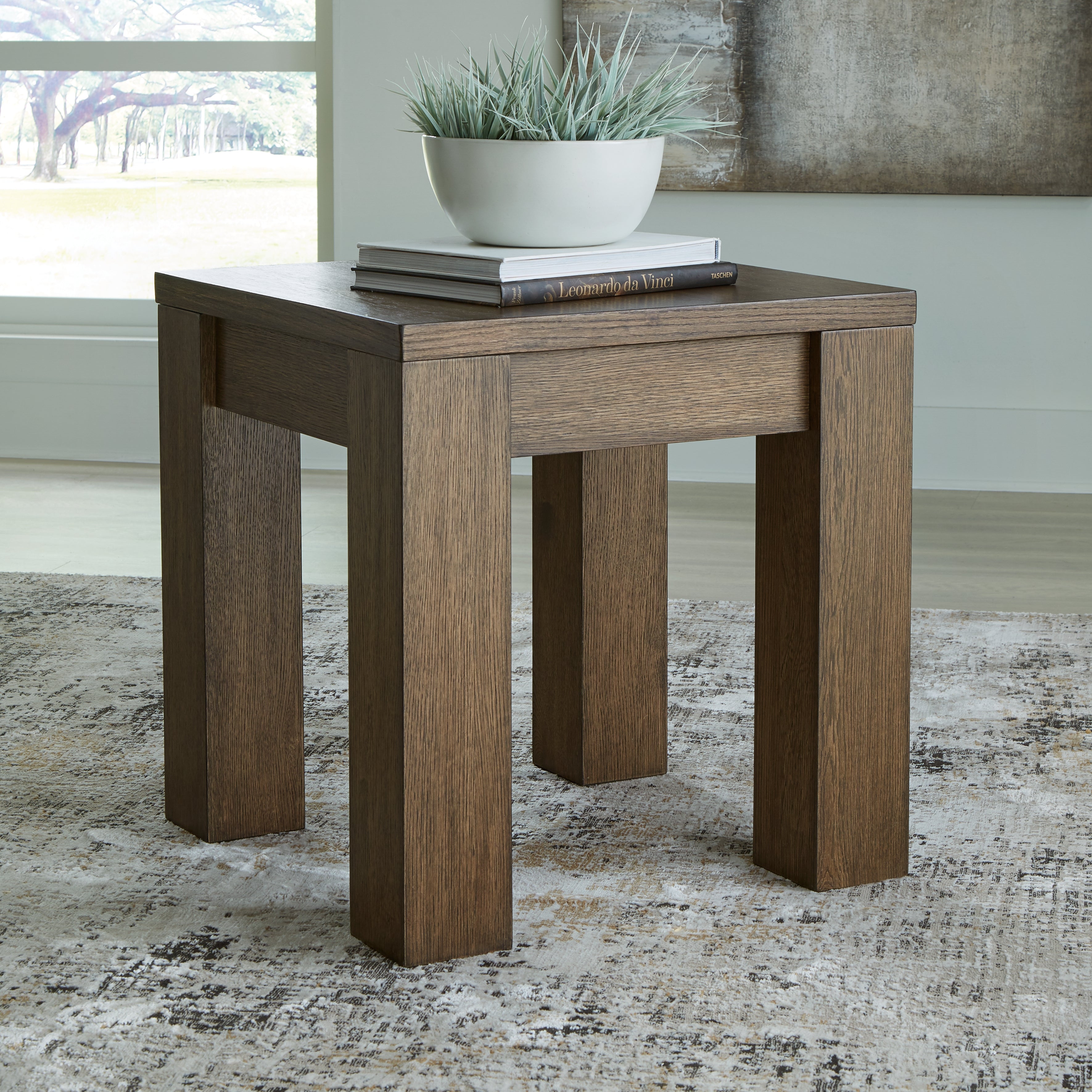 Family Deals Furniture - Ashley Furniture - Rosswain End Table - Square End Table / Warm Brown - T763-2