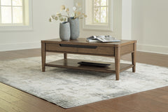 Family Deals Furniture - Ashley Furniture - Roanhowe Coffee Table - Rectangular Cocktail Table / Brown - T769-1
