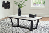 Family Deals Furniture - Ashley Furniture - Fostead Coffee Table - Rectangular Cocktail Table / White/Espresso - T770-1