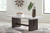 Family Deals Furniture - Ashley Furniture - Burkhaus Coffee Table - Rectangular Cocktail Table / White/Dark Brown - T779-1