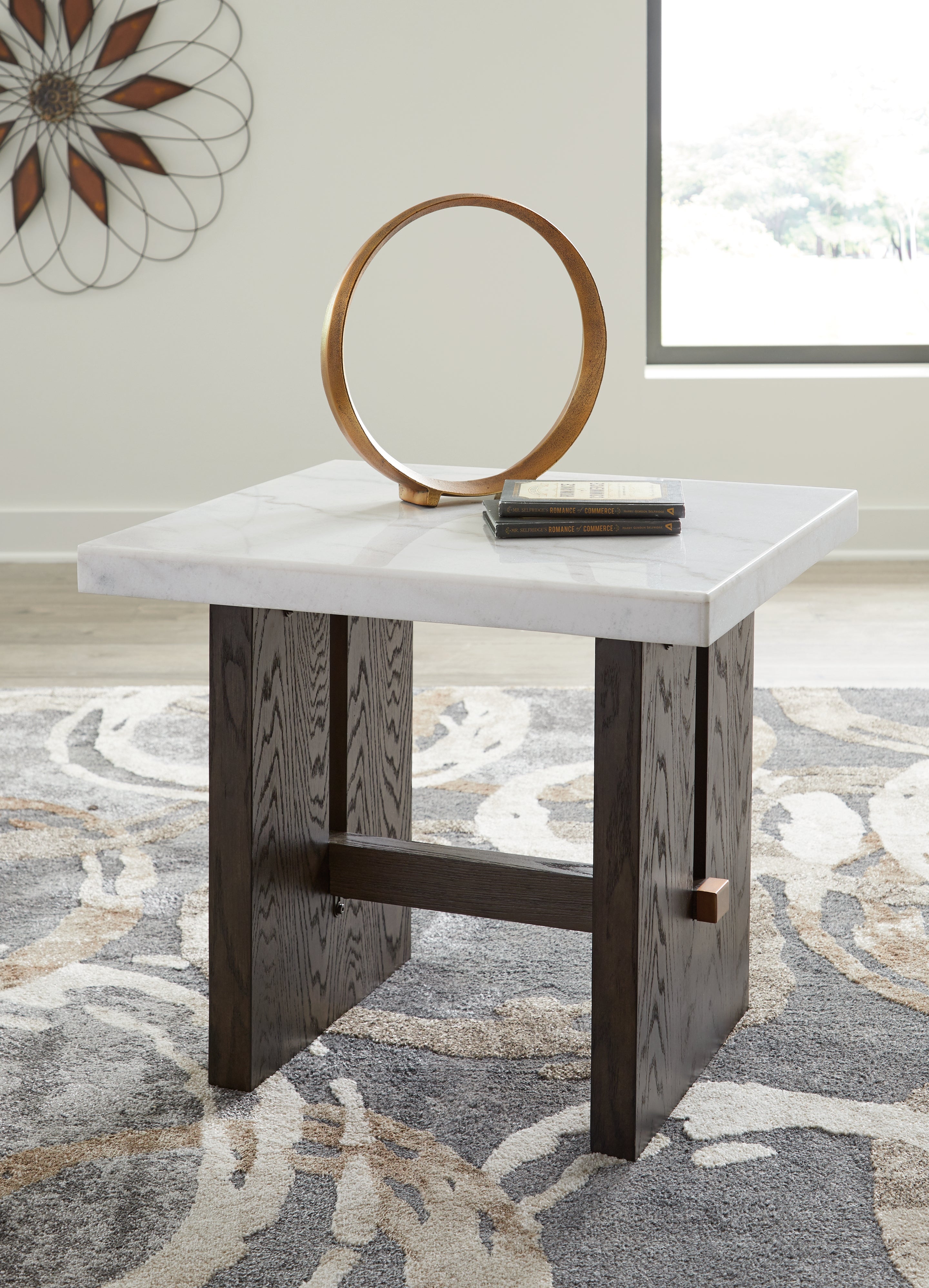 Family Deals Furniture - Ashley Furniture - Burkhaus End Table - Rectangular End Table / White/Dark Brown - T779-3