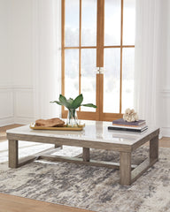 Family Deals Furniture - Ashley Furniture - Loyaska Coffee Table - Rectangular Cocktail Table / Brown/Ivory - T789-1