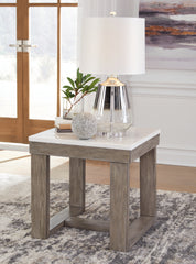 Family Deals Furniture - Ashley Furniture - Loyaska End Table - Rectangular End Table / Grayish Brown/White - T854-3