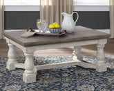 Family Deals Furniture - Ashley Furniture - Havalance Coffee Table - Rectangular Cocktail Table / Gray/White - T814-1