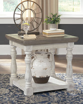 Family Deals Furniture - Ashley Furniture - Havalance End Table - Square End Table / White/Gray - T994-2