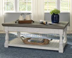Family Deals Furniture - Ashley Furniture - Havalance Lift-Top Coffee Table - Lift Top Cocktail Table / White/Gray - T994-20