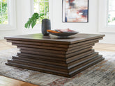 Family Deals Furniture - Ashley Furniture - Hannodream Coffee Table - Square Cocktail Table / Warm Brown - T821-8
