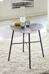 Family Deals Furniture - Ashley Furniture - Laverford End Table - Round End Table / Chrome/Black - T836-6