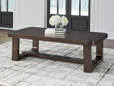 Family Deals Furniture - Ashley Furniture - Breckington Coffee Table - Rectangular Cocktail Table / Dark Brown - T856-1