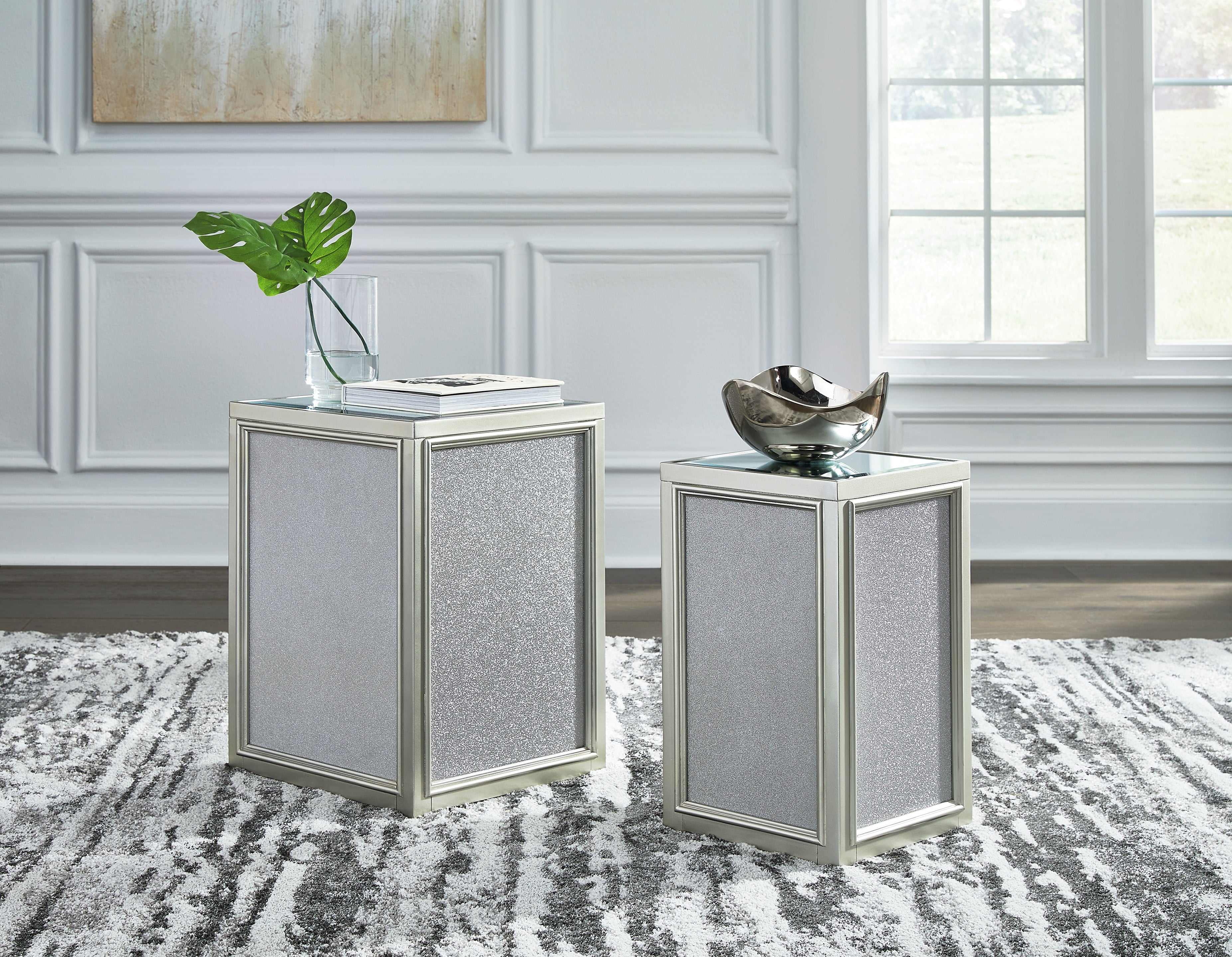 Family Deals Furniture - Ashley Furniture - Traleena Nesting End Table (Set of 2) - Nesting End Tables (Set of 2) / Silver Finish - T957-16