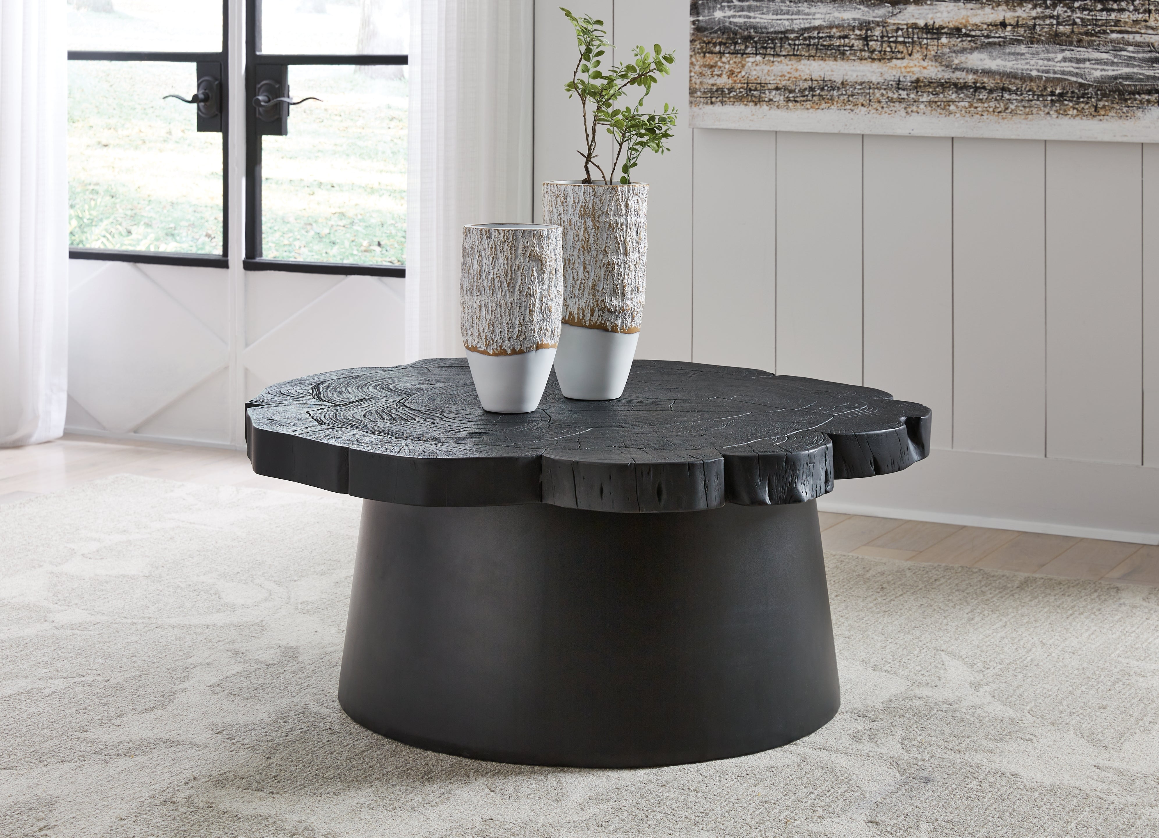 Family Deals Furniture - Ashley Furniture - Wimbell Coffee Table - Round Cocktail Table / Black - T970-8