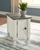 Family Deals Furniture - Ashley Furniture - Havalance Chairside End Table - Chair Side End Table / White/Gray - T994-7