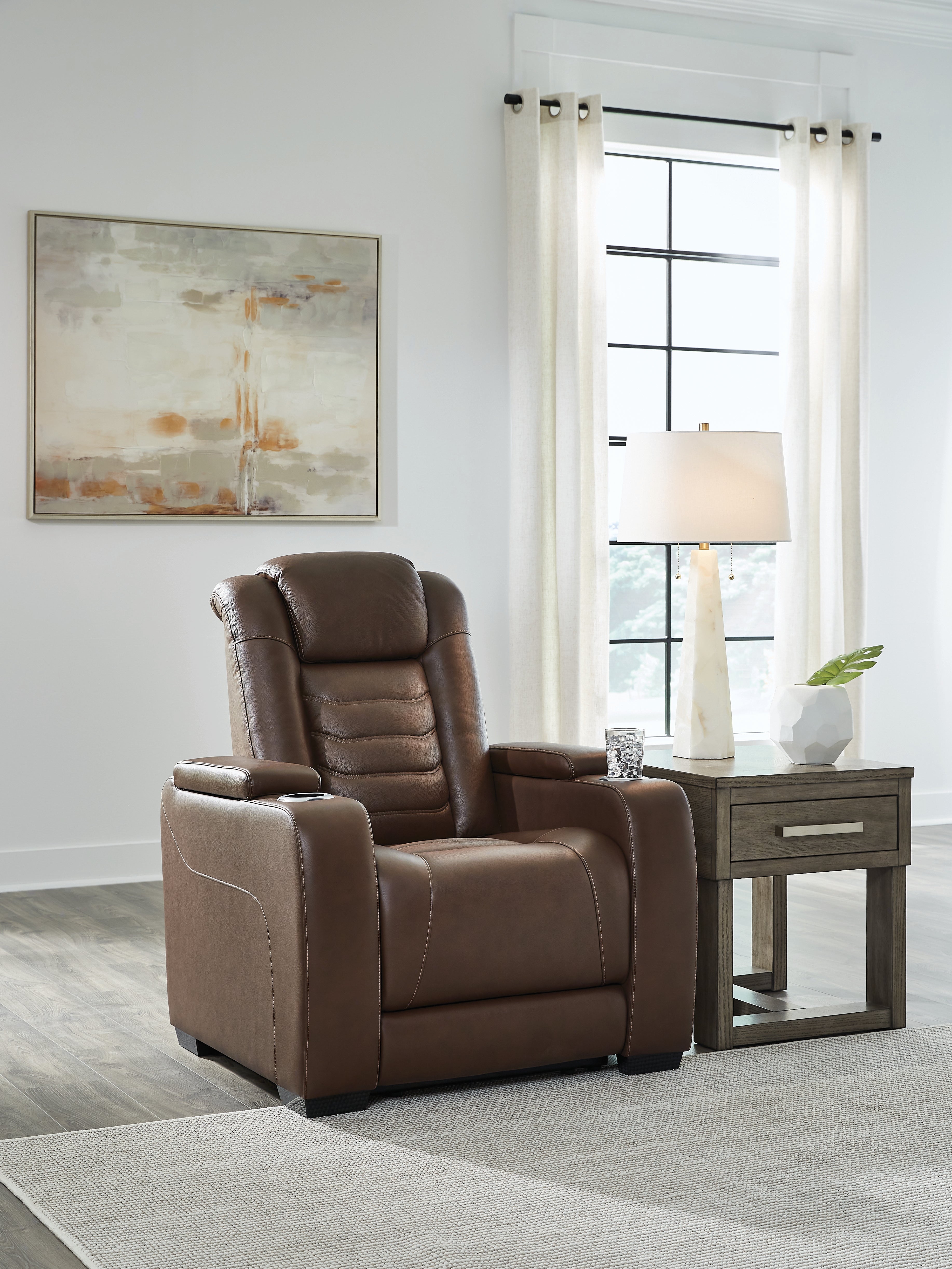 Family Deals Furniture - Ashley Furniture - High Impact Living Room - PWR REC Loveseat/CON/ADJ HDRST / Tobacco - U1060118