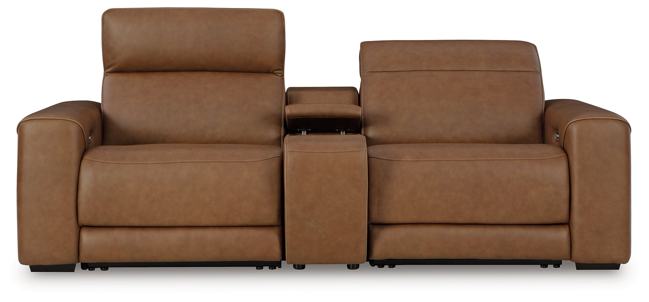 Family Deals Furniture - Ashley Furniture - Magic Man Sectional - 6-Piece Power Reclining Sectional with Console / Caramel - PCU10700S8