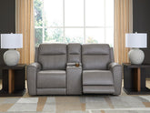 Family Deals Furniture - Ashley Furniture - 5Z-Comfort Living Room - PWR REC Loveseat/CON/ADJ HDRST / Onyx - PCU1090218