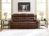Family Deals Furniture - Ashley Furniture - Knightington Living Room - PWR REC Sofa w/Audio Seating / Brown - PCU1160215A