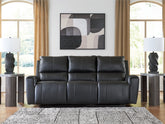 Family Deals Furniture - Ashley Furniture - Glossmore Living Room - DBL Rec Loveseat w/Console / Black - PCU1170094