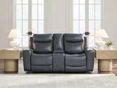 Family Deals Furniture - Ashley Furniture - Next Move Living Room - PWR REC Loveseat/CON/ADJ HDRST / Mahogany - PCU1210218