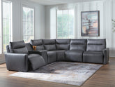 Family Deals Furniture - Ashley Furniture - ModZ Sectional - 6-Piece Power Reclining Sectional with Audio Console - U14001S9