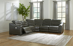 Family Deals Furniture - Ashley Furniture - Center Line Sectional - 7-Piece Power Reclining Sectional / Dark Gray - U63404S7
