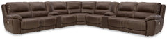 Family Deals Furniture - Ashley Furniture - Dunleith 9-Piece Power Reclining Sectional - 9-piece Power Reclining Sectional / Chocolate - U71604S10