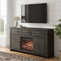 Family Deals Furniture - Ashley Furniture - Brazen Valley 71" TV Stand with Electric Fireplace - 71" TV Stand with Electric Fireplace - W2648W2