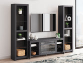 Family Deals Furniture - Ashley Furniture - Cayberry 3-Piece Entertainment Center with Electric Fireplace - 3-Piece Entertainment Center with Electric Fireplace / Black - W2721W2