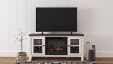 Family Deals Furniture - Ashley Furniture - Dorrinson 60" TV Stand with Electric Fireplace - 60" TV Stand with Electric Fireplace / Two-tone - W287W3