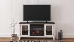 Family Deals Furniture - Ashley Furniture - Dorrinson 60" TV Stand with Electric Fireplace - 60" TV Stand with Electric Fireplace / Two-tone - W287W3