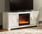 Family Deals Furniture - Ashley Furniture - Bellaby 63" TV Stand with Fireplace - 63" TV Stand with Fireplace / Whitewash - W331W4