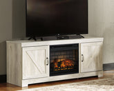 Family Deals Furniture - Ashley Furniture - Bellaby 63" TV Stand with Electric Fireplace - 63" TV Stand with Electric Fireplace / Whitewash - W331W9