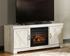 Family Deals Furniture - Ashley Furniture - Bellaby 63" TV Stand with Electric Fireplace - 63" TV Stand with Electric Fireplace / Whitewash - W331W9