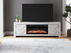 Family Deals Furniture - Ashley Furniture - Cayboni 71" TV Stand with Electric Fireplace - 71" TV Stand with Electric Fireplace / Whitewash - W3788W1