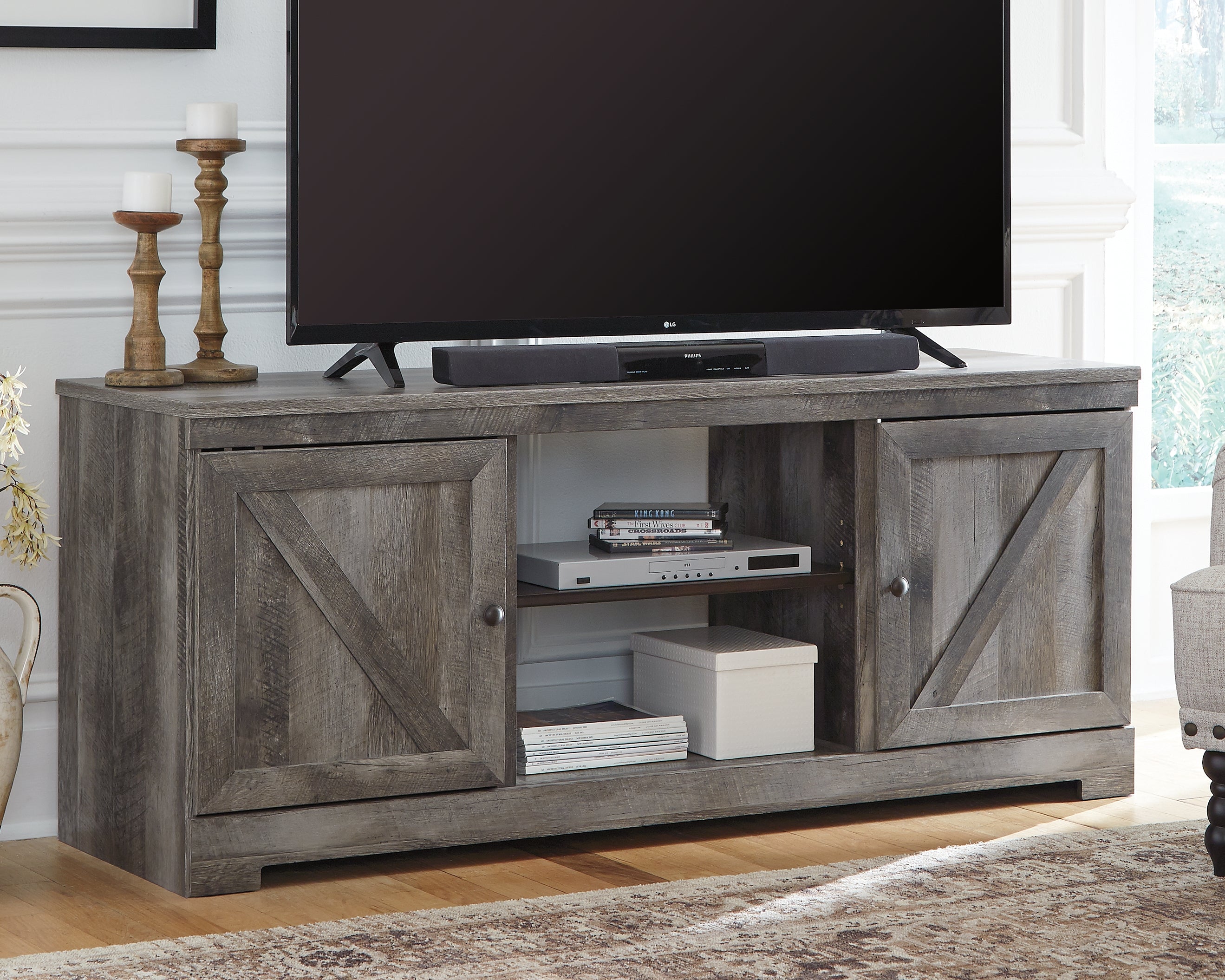 Family Deals Furniture - Ashley Furniture - Wynnlow TV Stand - 63" / Gray - W440-68