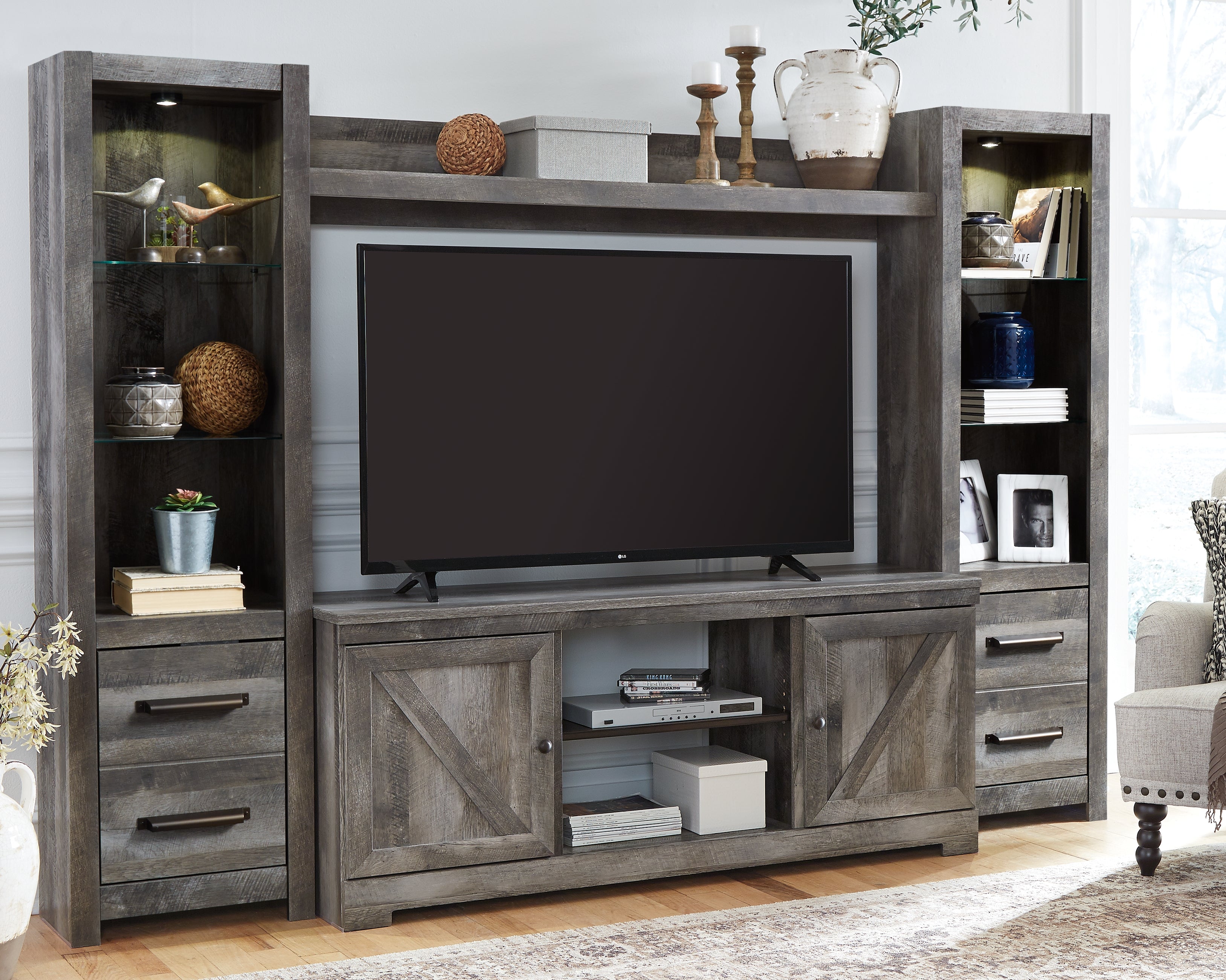 Family Deals Furniture - Ashley Furniture - Wynnlow Entertainment Center - Bridge / Gray - W440-27