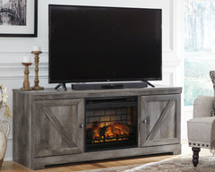 Family Deals Furniture - Ashley Furniture - Wynnlow 63" TV Stand with Electric Fireplace - 63" TV Stand with Electric Fireplace / Gray - W440W9