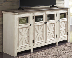 Family Deals Furniture - Ashley Furniture - Bolanburg 74" TV Stand - 74" / White/Weathered Gray - W647-60