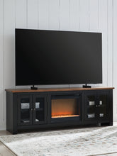 Family Deals Furniture - Ashley Furniture - Wildenauer 76" TV Stand with Electric Fireplace - 76" TV Stand with Electric Fireplace / Brown/Black - W664W2