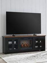 Family Deals Furniture - Ashley Furniture - Wildenauer 76" TV Stand with Electric Fireplace - 76" TV Stand with Electric Fireplace / Brown/Black - W664W1