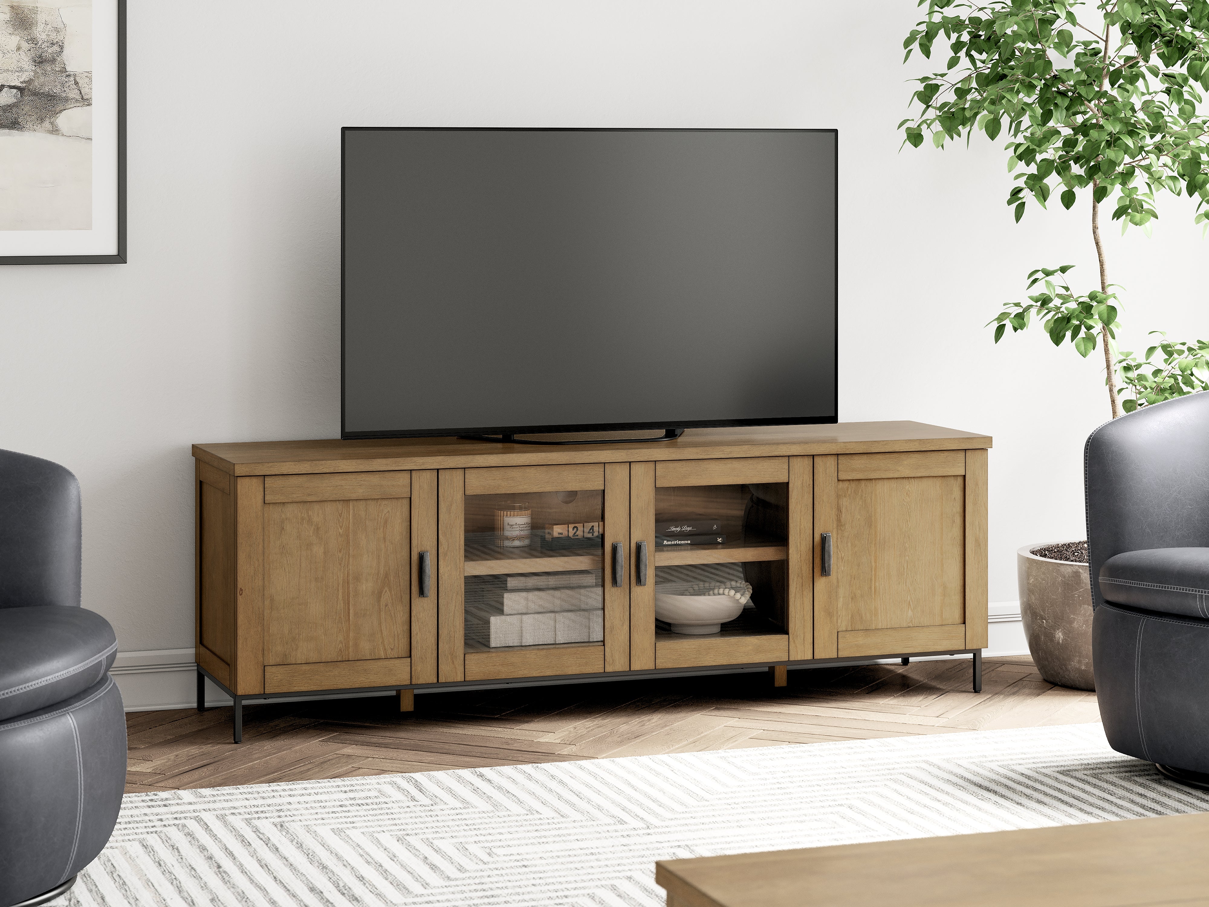 Family Deals Furniture - Ashley Furniture - Torlanta 72" TV Stand - 72" / Brown - W686-68