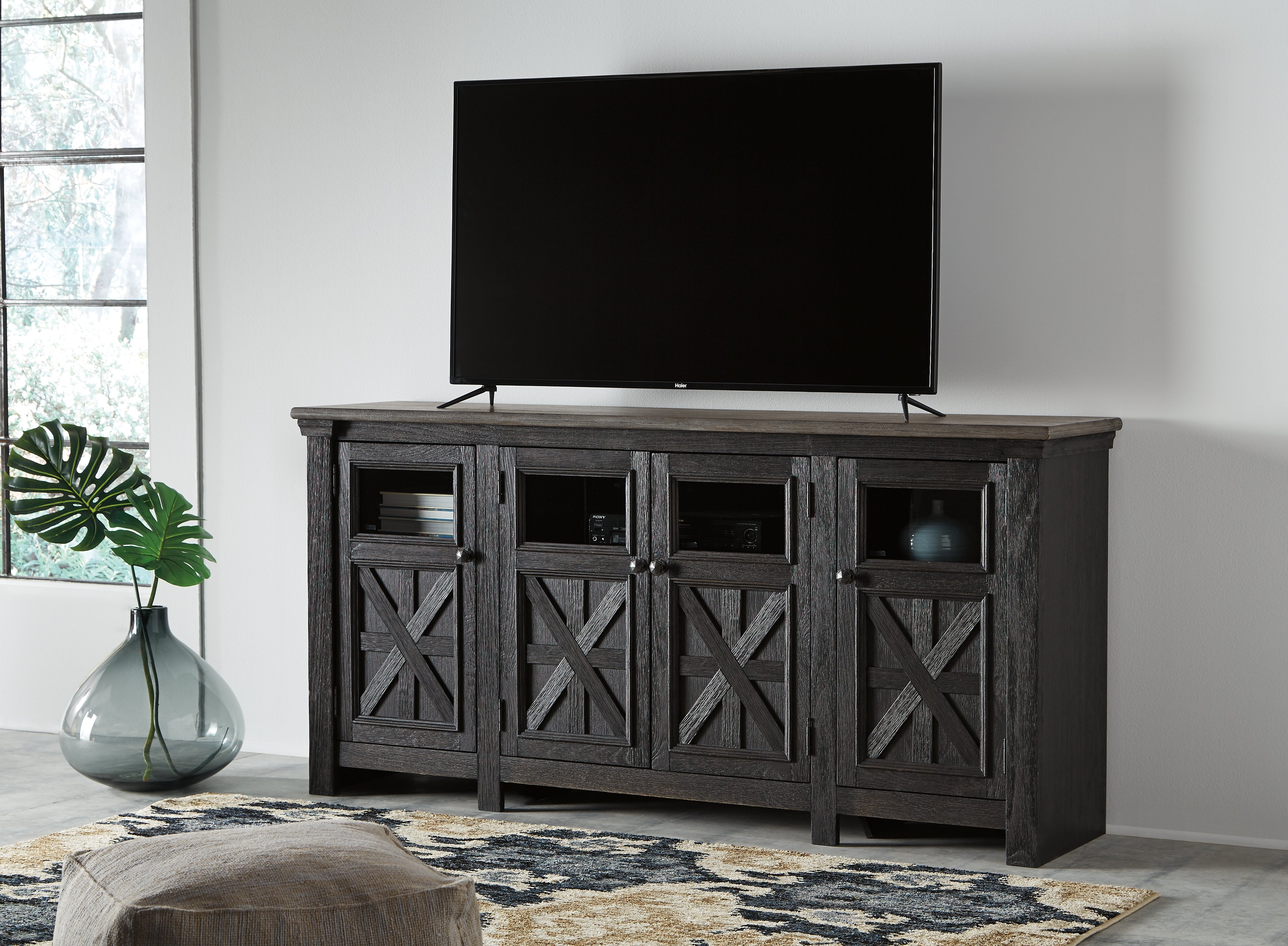 Family Deals Furniture - Ashley Furniture - Tyler Creek 74" TV Stand - 74" / Black/Gray - W736-68