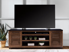Family Deals Furniture - Ashley Furniture - Kallari 84" TV Stand - 84" / Warm Brown/Black - W737-78