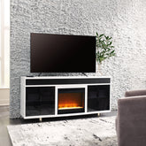 Family Deals Furniture - Ashley Furniture - Gardoni 72" TV Stand with Electric Fireplace - 72" TV Stand with Electric Fireplace / White/Black - W756W1